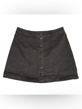 MUDD Juniors Skirt 11 Cotton Blend Black Button Front Flex Stretchy Short Goth